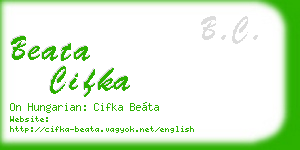 beata cifka business card